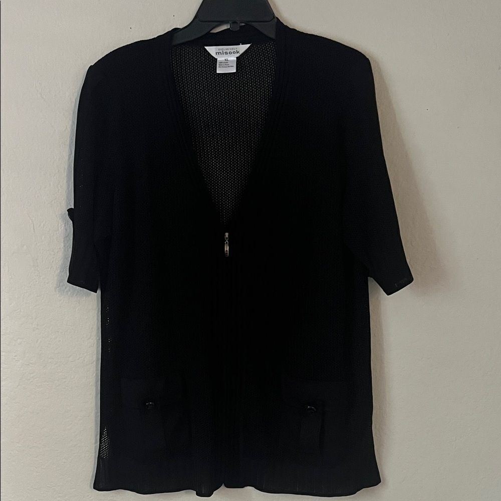 MISOOK Mesh Full Zip Jacket in Black in Size XL